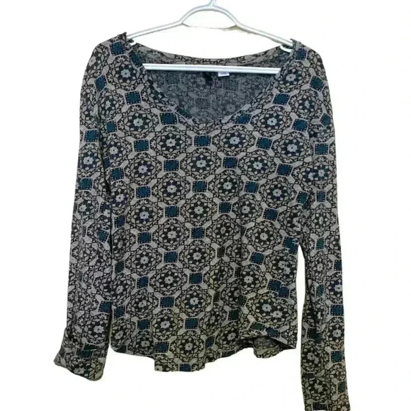 BDG Medium Weight Long Sleeve Shirt w Stretch Green/Gray/Gold - Picture 1 of 4